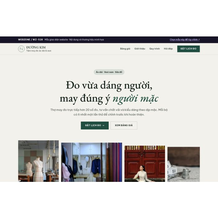 Ảnh chụp Mẫu giao diện tiệm may đo — Trưng bày | WZ-528