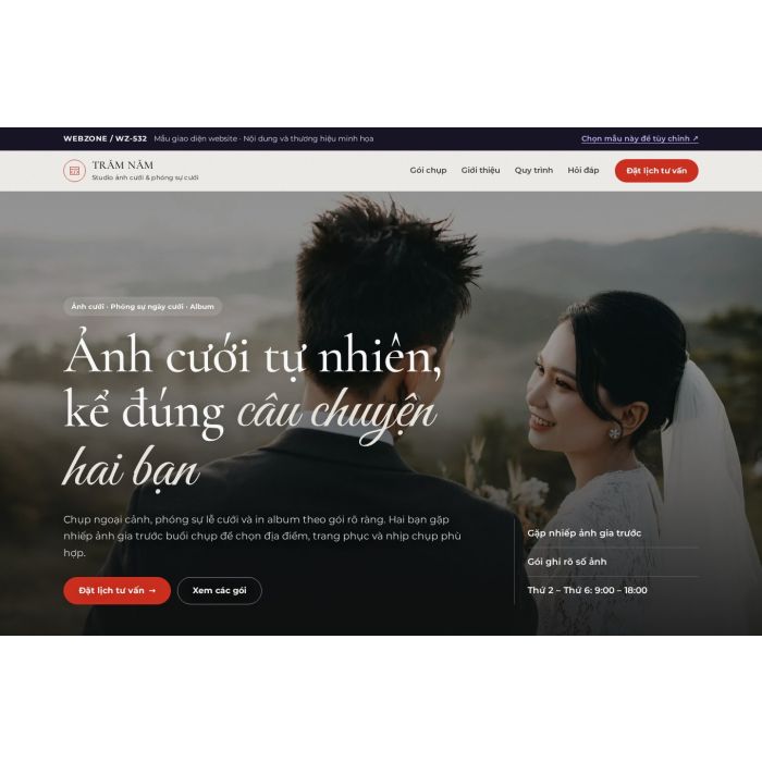 Ảnh chụp Mẫu giao diện studio ảnh cưới — Nổi bật | WZ-532