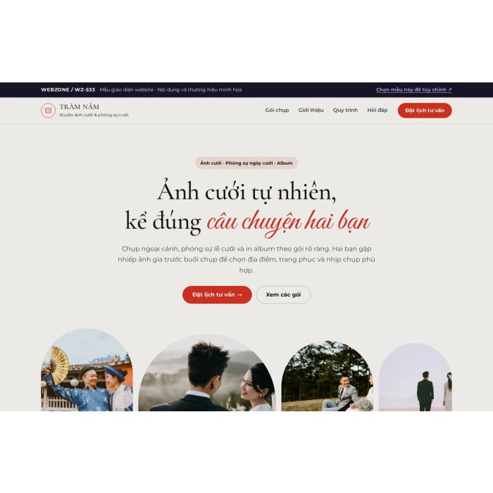 Ảnh chụp Mẫu giao diện studio ảnh cưới — Trưng bày | WZ-533
