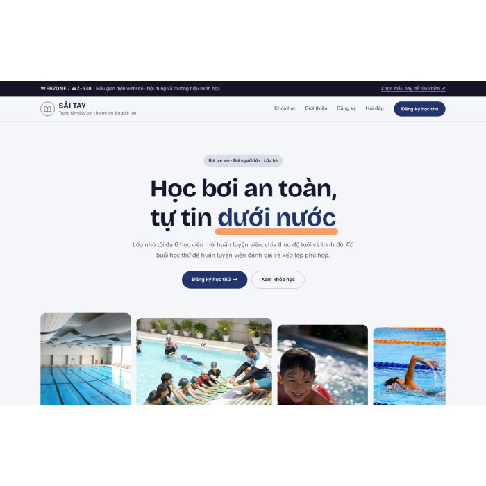 Ảnh chụp Mẫu giao diện trung tâm dạy bơi — Trưng bày | WZ-538