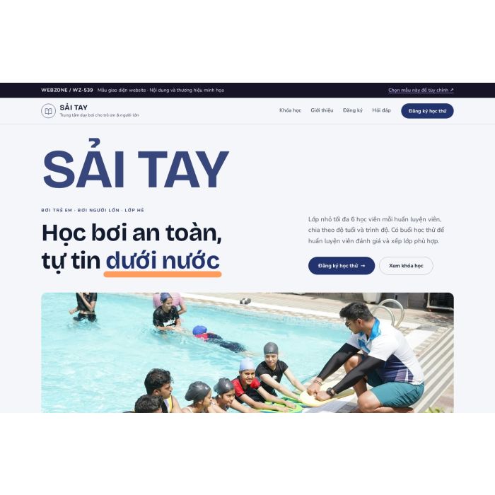 Ảnh chụp Mẫu giao diện trung tâm dạy bơi — Kể chuyện | WZ-539