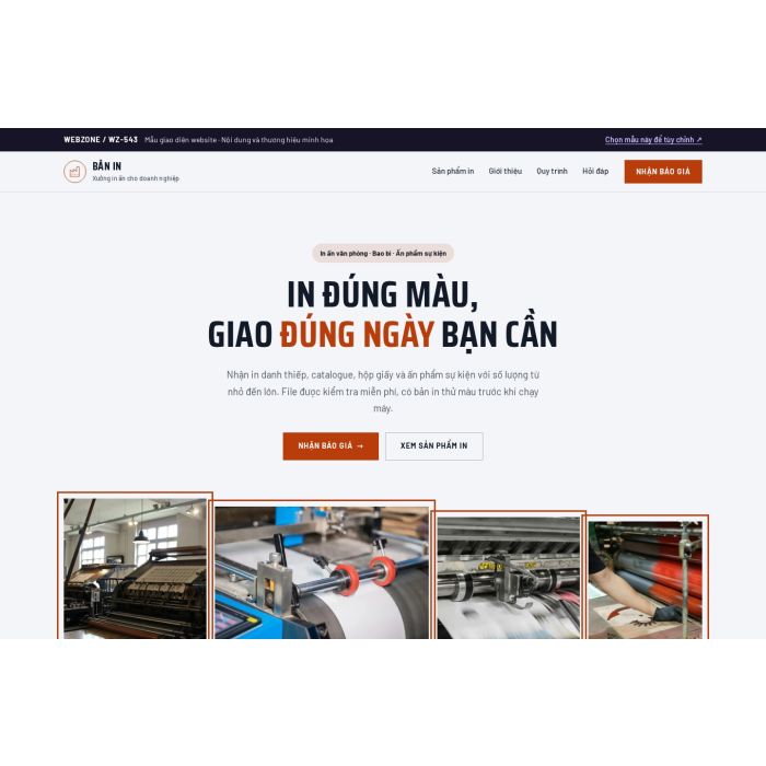 Ảnh chụp Mẫu giao diện xưởng in ấn — Trưng bày | WZ-543