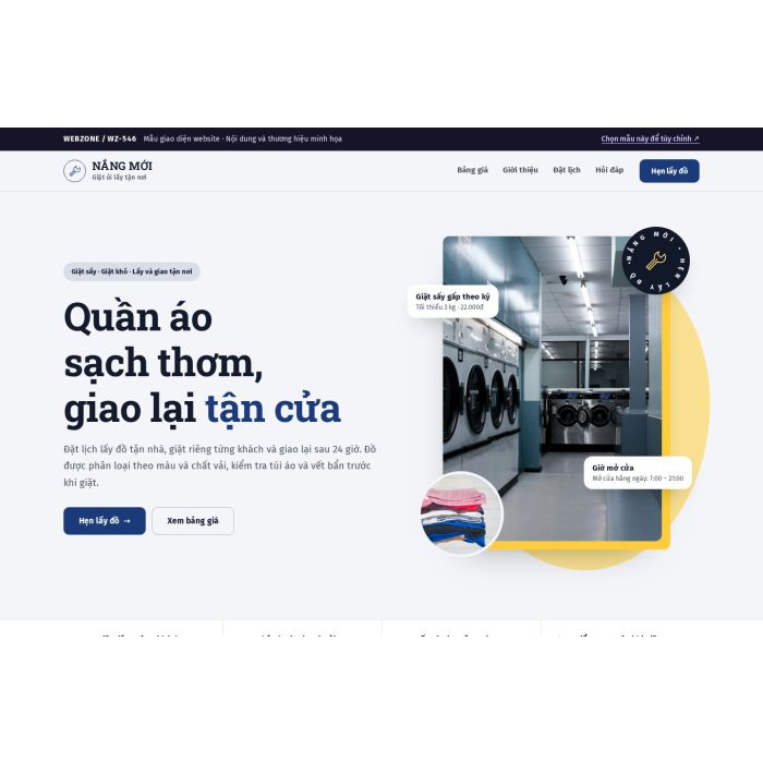 Ảnh chụp Mẫu giao diện tiệm giặt ủi — Thanh lịch | WZ-546