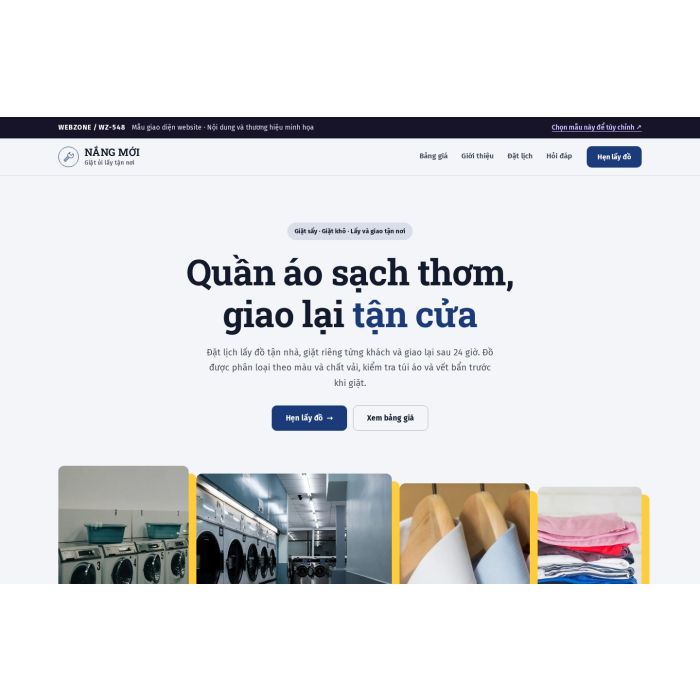 Ảnh chụp Mẫu giao diện tiệm giặt ủi — Trưng bày | WZ-548