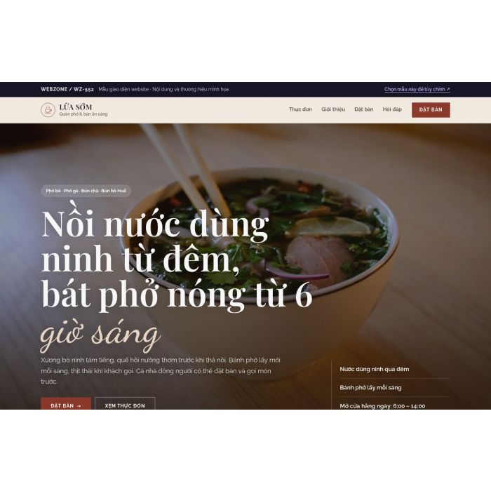 Ảnh chụp Mẫu giao diện quán phở & bún — Nổi bật | WZ-552