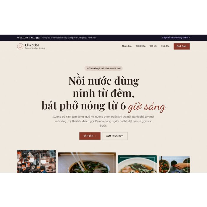 Ảnh chụp Mẫu giao diện quán phở & bún — Trưng bày | WZ-553