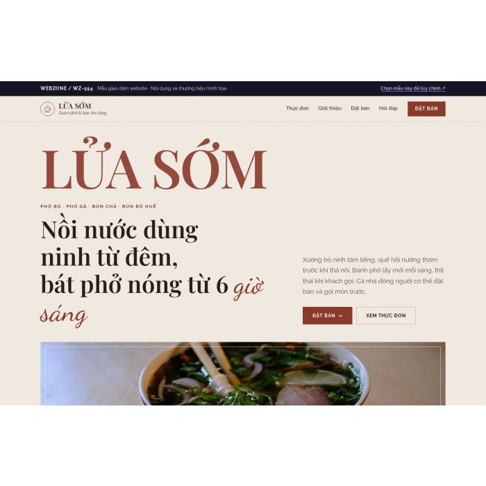 Ảnh chụp Mẫu giao diện quán phở & bún — Kể chuyện | WZ-554