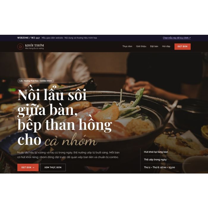 Ảnh chụp Mẫu giao diện nhà hàng lẩu nướng — Nổi bật | WZ-557