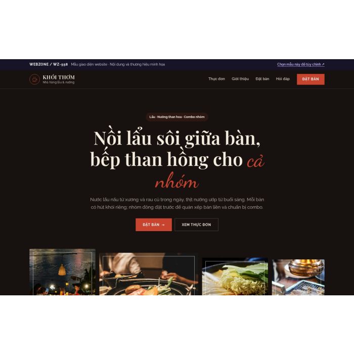Ảnh chụp Mẫu giao diện nhà hàng lẩu nướng — Trưng bày | WZ-558