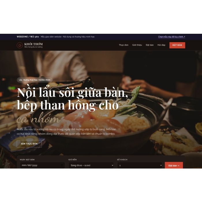 Ảnh chụp Mẫu giao diện nhà hàng lẩu nướng — Tập trung chuyển đổi | WZ-560