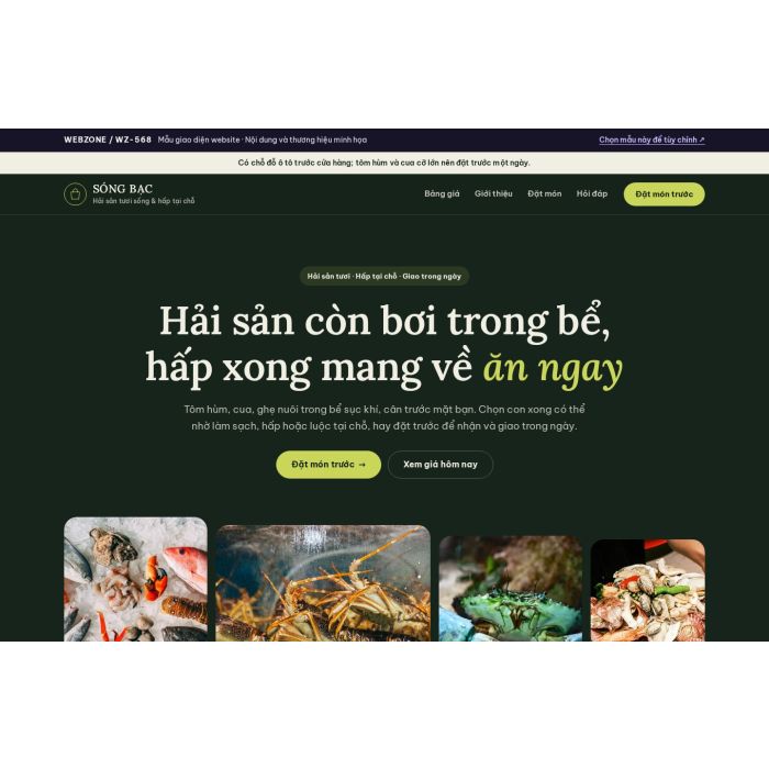 Ảnh chụp Mẫu giao diện hải sản tươi sống — Trưng bày | WZ-568
