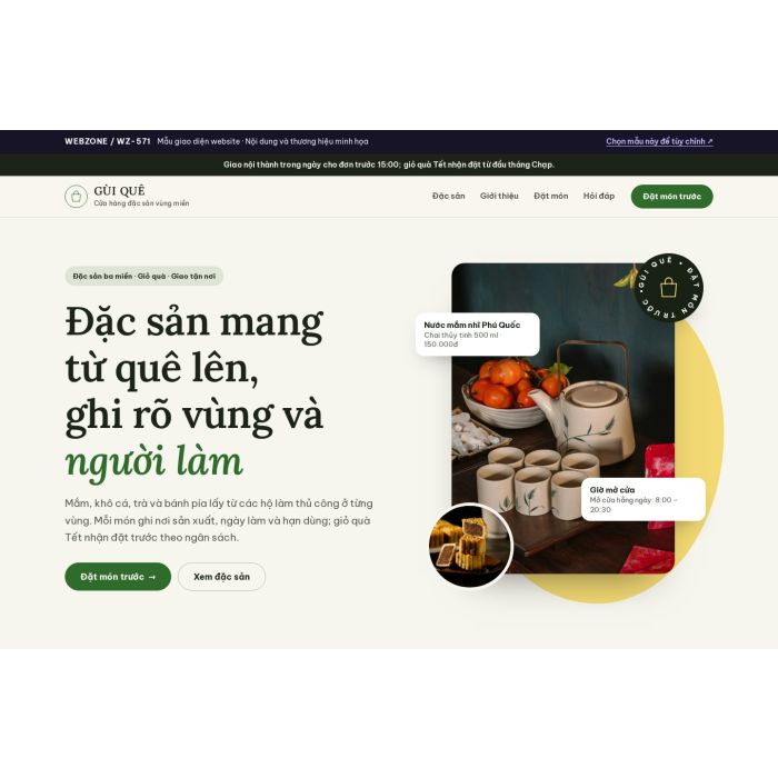 Ảnh chụp Mẫu giao diện đặc sản vùng miền — Thanh lịch | WZ-571