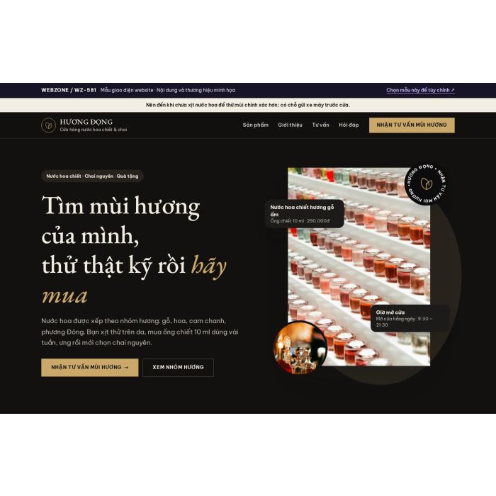 Ảnh chụp Mẫu giao diện nước hoa — Thanh lịch | WZ-581