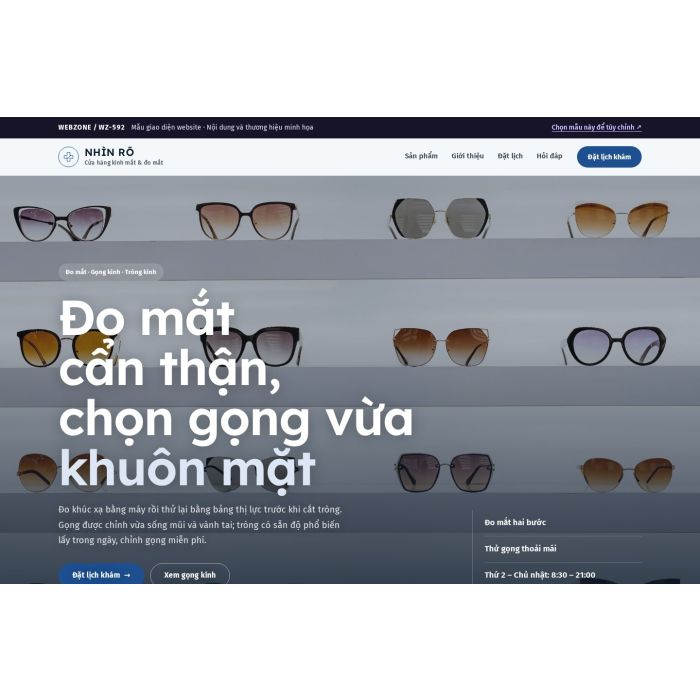 Ảnh chụp Mẫu giao diện kính mắt — Nổi bật | WZ-592