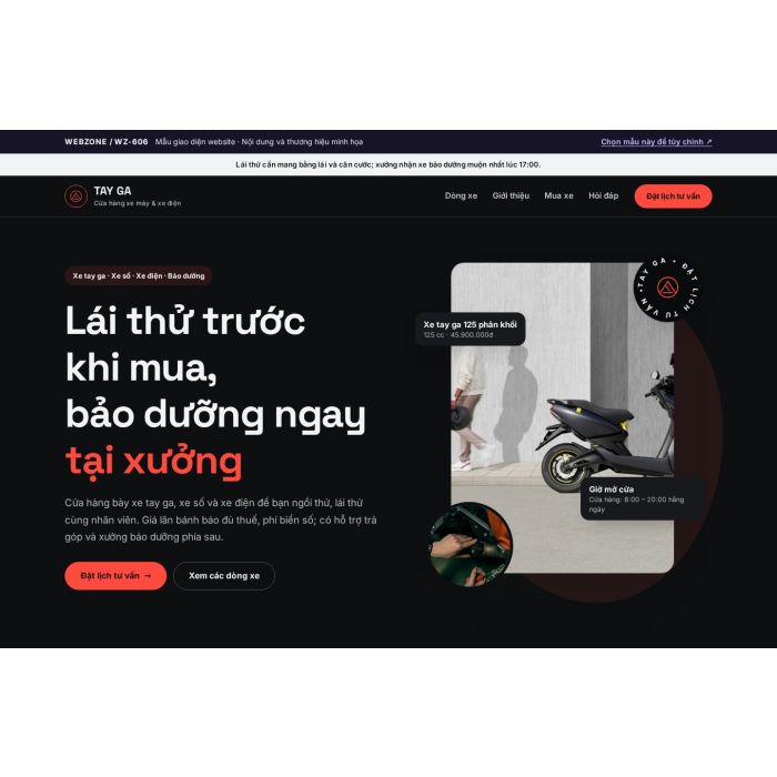 Ảnh chụp Mẫu giao diện xe máy & xe điện — Thanh lịch | WZ-606
