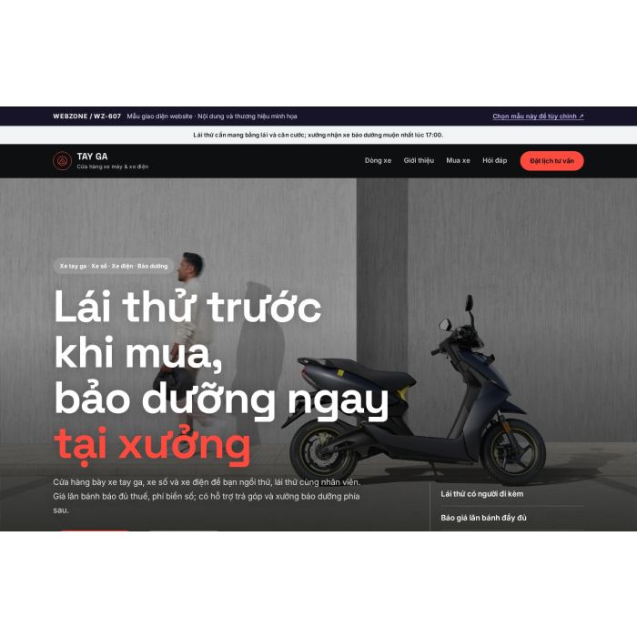 Ảnh chụp Mẫu giao diện xe máy & xe điện — Nổi bật | WZ-607