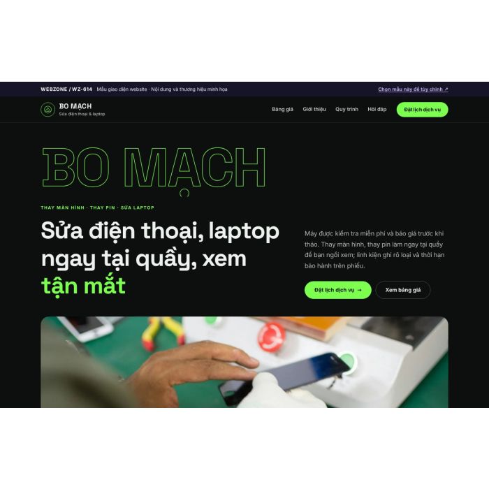 Ảnh chụp Mẫu giao diện sửa điện thoại & laptop — Kể chuyện | WZ-614
