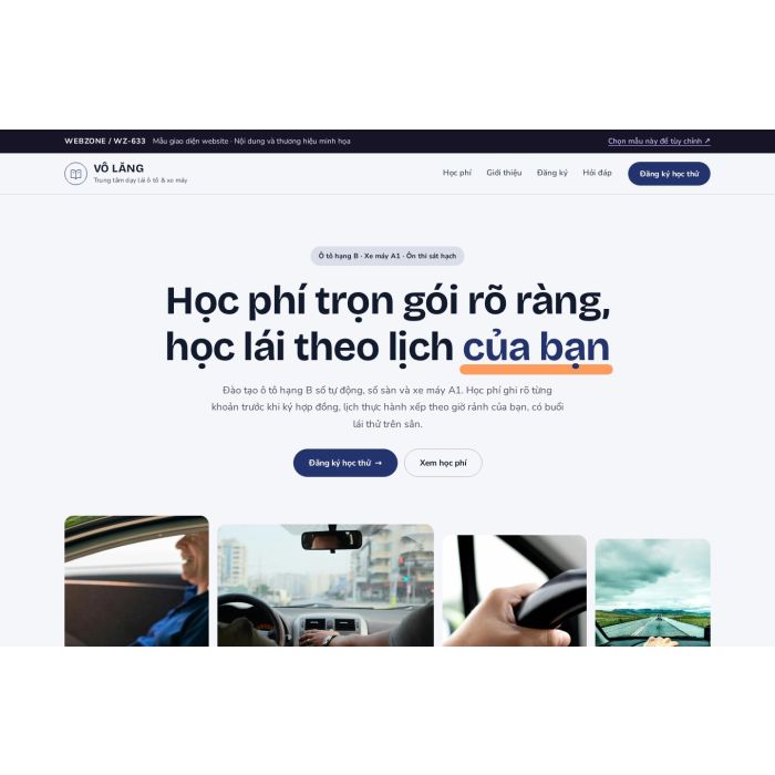 Ảnh chụp Mẫu giao diện trung tâm dạy lái xe — Trưng bày | WZ-633
