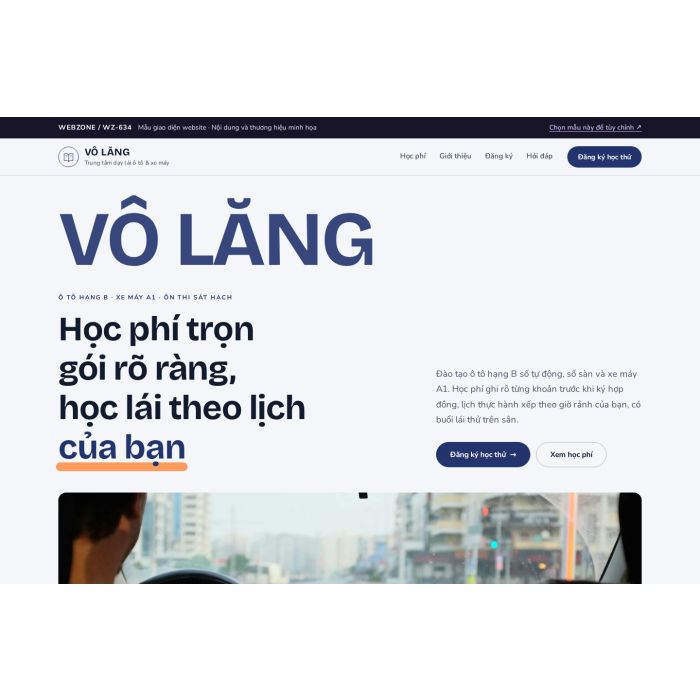 Ảnh chụp Mẫu giao diện trung tâm dạy lái xe — Kể chuyện | WZ-634