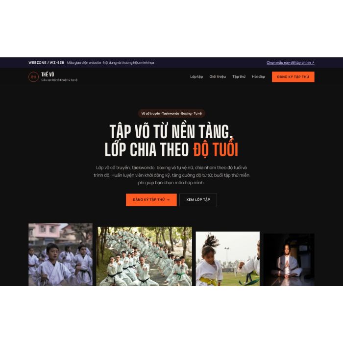 Ảnh chụp Mẫu giao diện câu lạc bộ võ thuật — Trưng bày | WZ-638