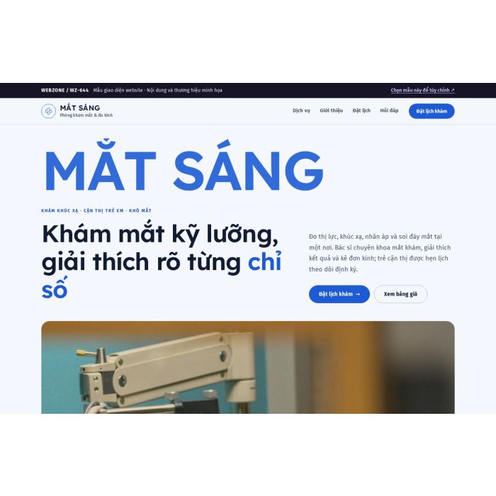 Ảnh chụp Mẫu giao diện phòng khám mắt — Kể chuyện | WZ-644