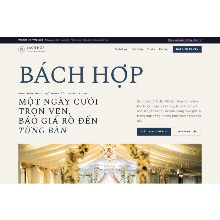 Ảnh chụp Mẫu giao diện trung tâm tiệc cưới — Kể chuyện | WZ-649