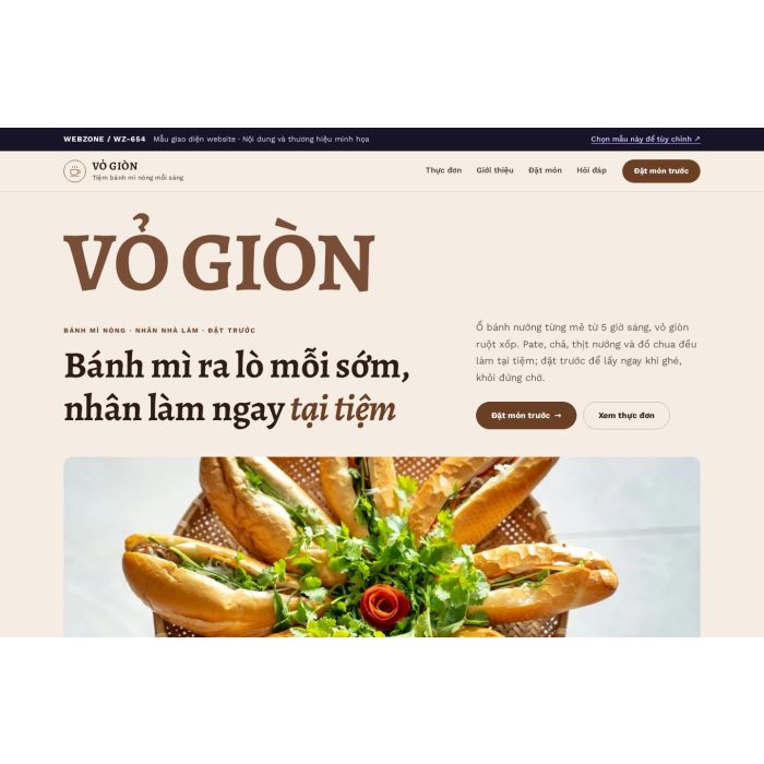 Ảnh chụp Mẫu giao diện tiệm bánh mì — Kể chuyện | WZ-654