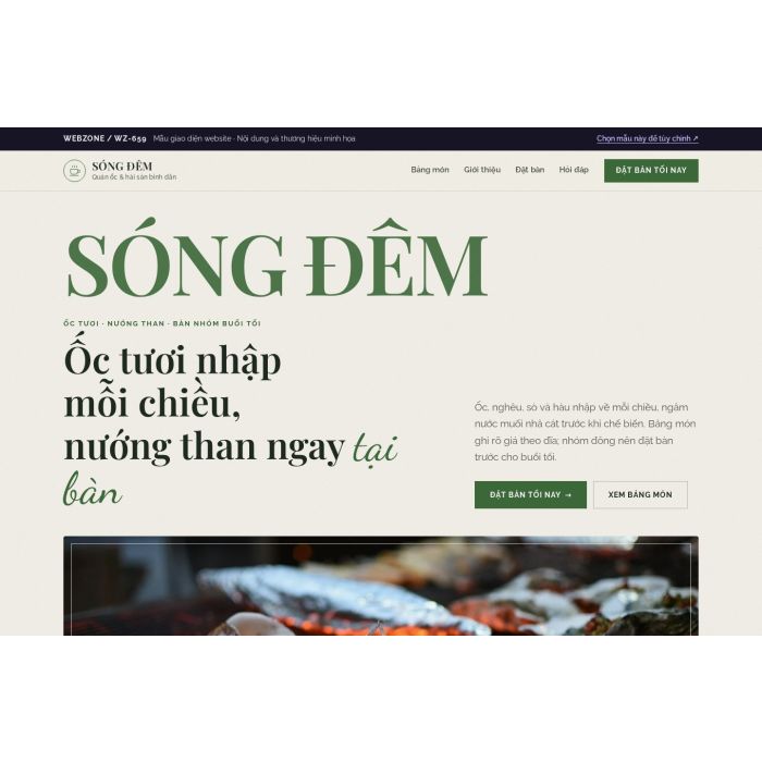 Ảnh chụp Mẫu giao diện quán ốc & hải sản bình dân — Kể chuyện | WZ-659