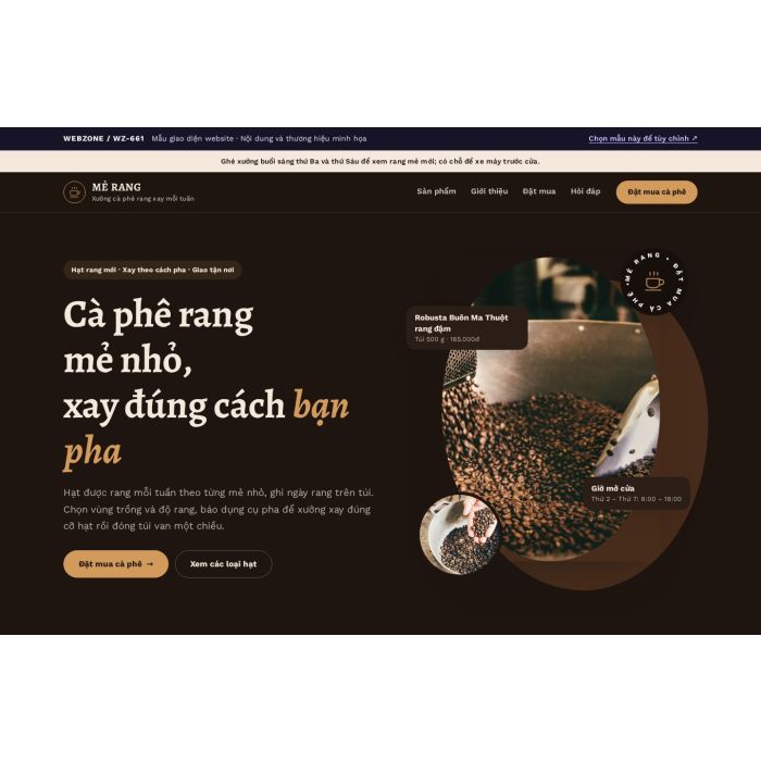 Ảnh chụp Mẫu giao diện cà phê rang xay — Thanh lịch | WZ-661