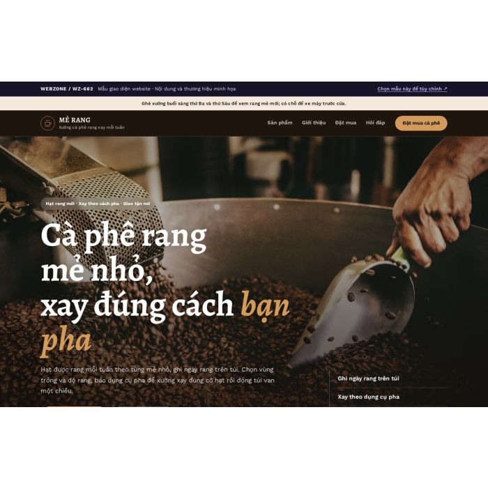 Ảnh chụp Mẫu giao diện cà phê rang xay — Nổi bật | WZ-662