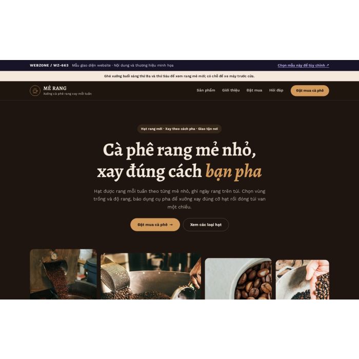 Ảnh chụp Mẫu giao diện cà phê rang xay — Trưng bày | WZ-663