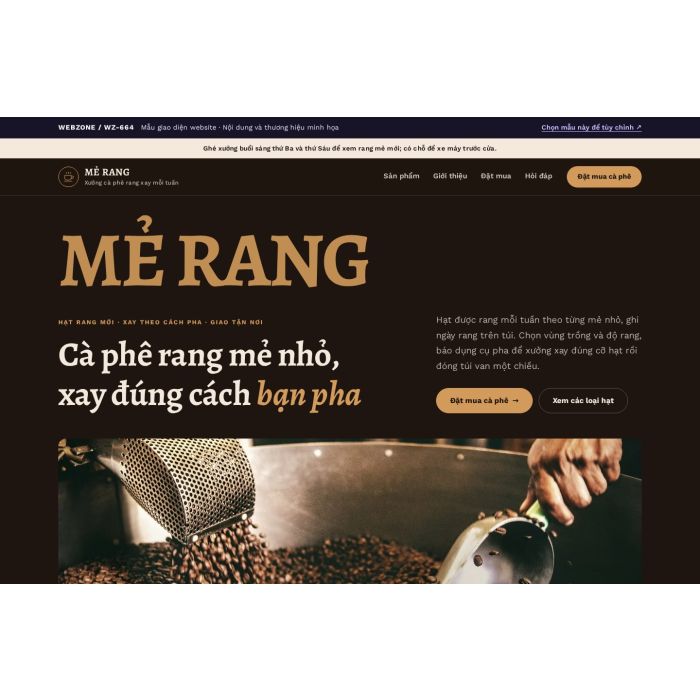 Ảnh chụp Mẫu giao diện cà phê rang xay — Kể chuyện | WZ-664