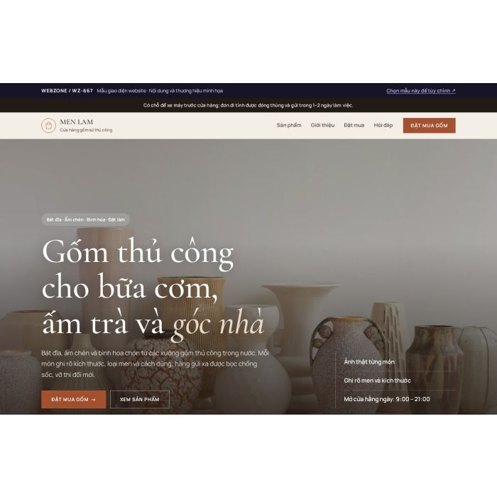 Ảnh chụp Mẫu giao diện cửa hàng gốm sứ — Nổi bật | WZ-667