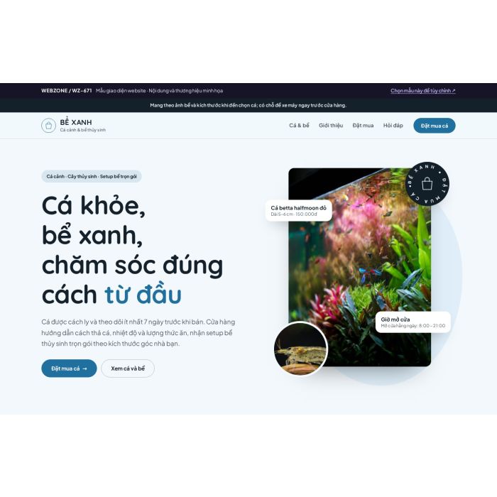 Ảnh chụp Mẫu giao diện cá cảnh & thủy sinh — Thanh lịch | WZ-671
