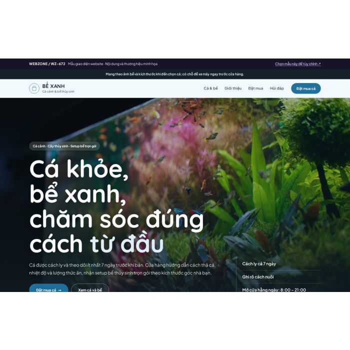 Ảnh chụp Mẫu giao diện cá cảnh & thủy sinh — Nổi bật | WZ-672