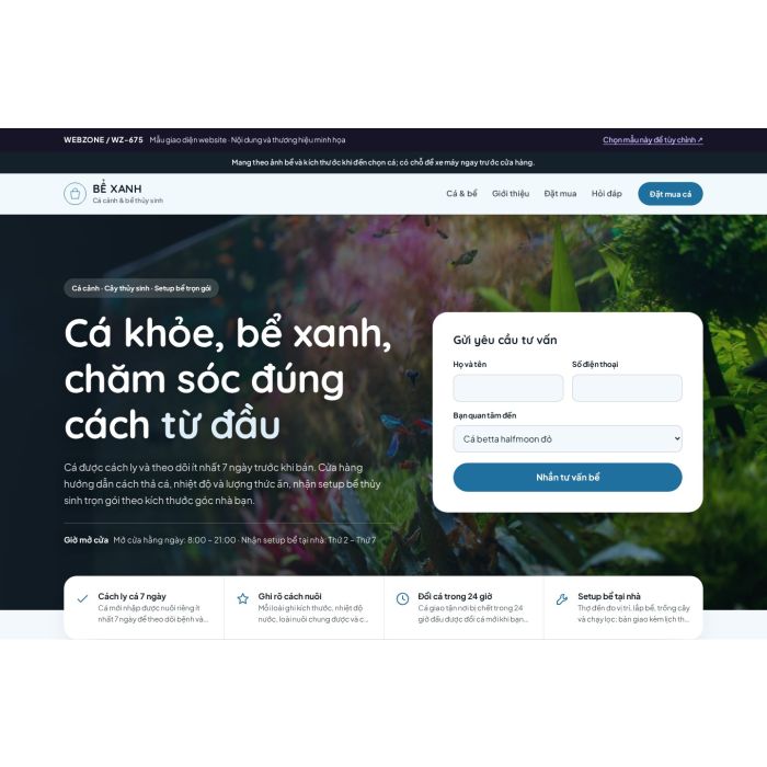 Ảnh chụp Mẫu giao diện cá cảnh & thủy sinh — Tập trung chuyển đổi | WZ-675