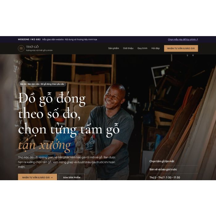 Ảnh chụp Mẫu giao diện xưởng mộc nội thất — Nổi bật | WZ-682