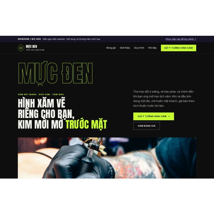 Ảnh chụp Mẫu giao diện tiệm xăm nghệ thuật — Kể chuyện | WZ-699
