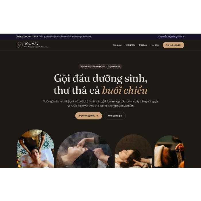 Ảnh chụp Mẫu giao diện gội đầu dưỡng sinh — Trưng bày | WZ-703