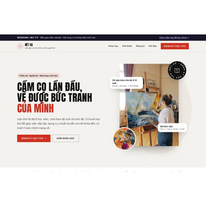 Ảnh chụp Mẫu giao diện lớp dạy vẽ — Thanh lịch | WZ-711