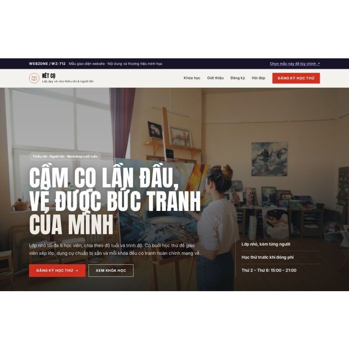 Ảnh chụp Mẫu giao diện lớp dạy vẽ — Nổi bật | WZ-712