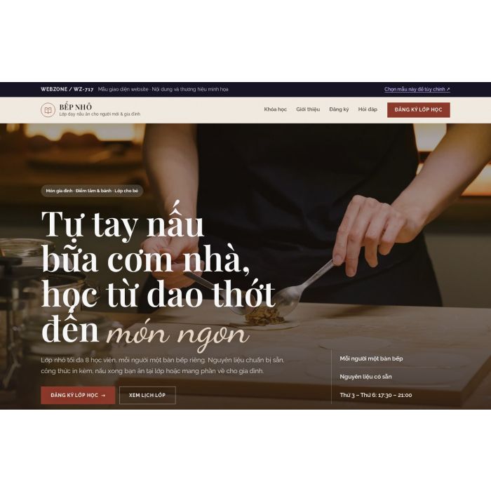 Ảnh chụp Mẫu giao diện lớp dạy nấu ăn — Nổi bật | WZ-717