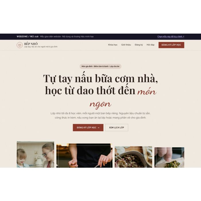 Ảnh chụp Mẫu giao diện lớp dạy nấu ăn — Trưng bày | WZ-718