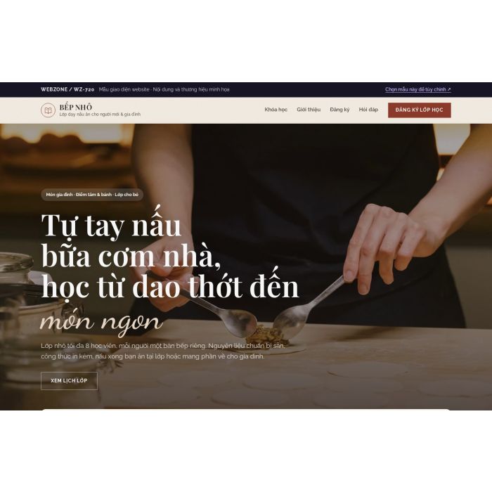 Ảnh chụp Mẫu giao diện lớp dạy nấu ăn — Tập trung chuyển đổi | WZ-720