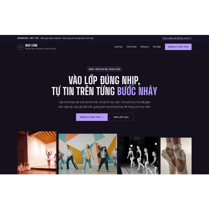 Ảnh chụp Mẫu giao diện studio dạy múa & nhảy — Trưng bày | WZ-723