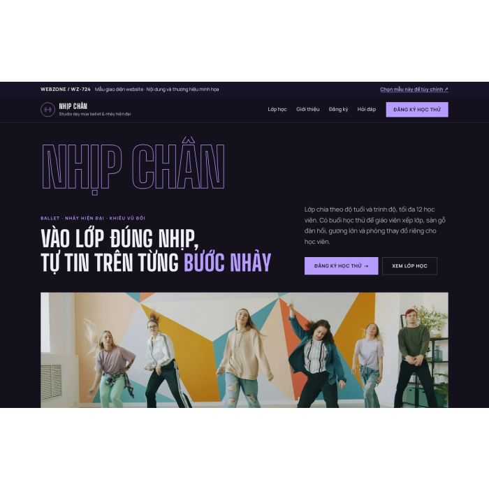 Ảnh chụp Mẫu giao diện studio dạy múa & nhảy — Kể chuyện | WZ-724