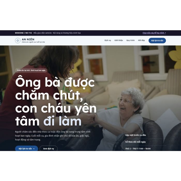 Ảnh chụp Mẫu giao diện chăm sóc người cao tuổi — Nổi bật | WZ-732