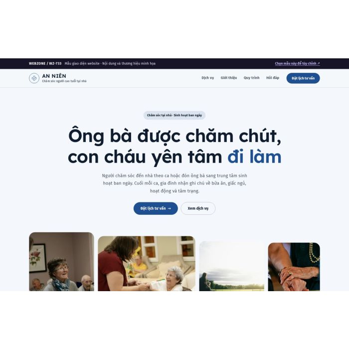 Ảnh chụp Mẫu giao diện chăm sóc người cao tuổi — Trưng bày | WZ-733