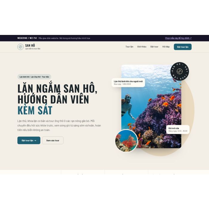 Ảnh chụp Mẫu giao diện lặn biển & tour đảo — Thanh lịch | WZ-741