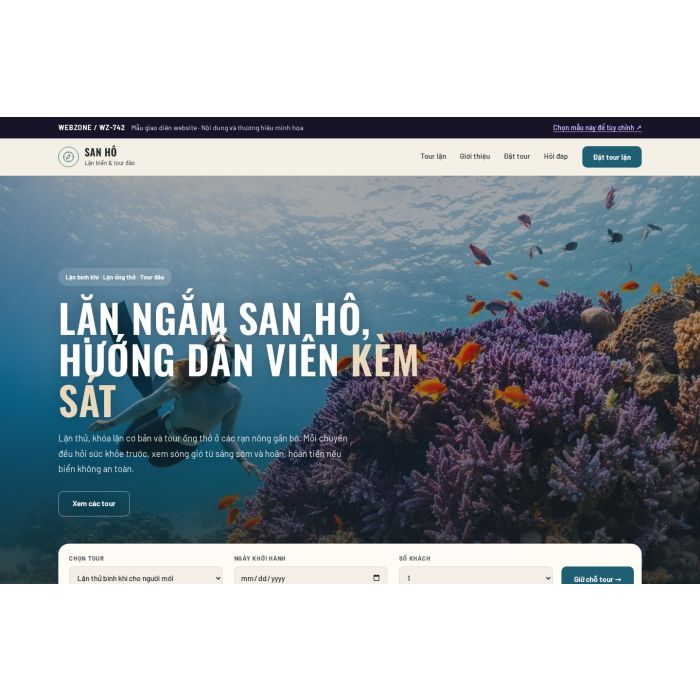 Ảnh chụp Mẫu giao diện lặn biển & tour đảo — Nổi bật | WZ-742